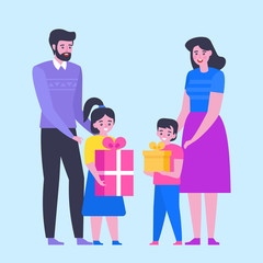 Big happy family Merry Christmas and Happy New