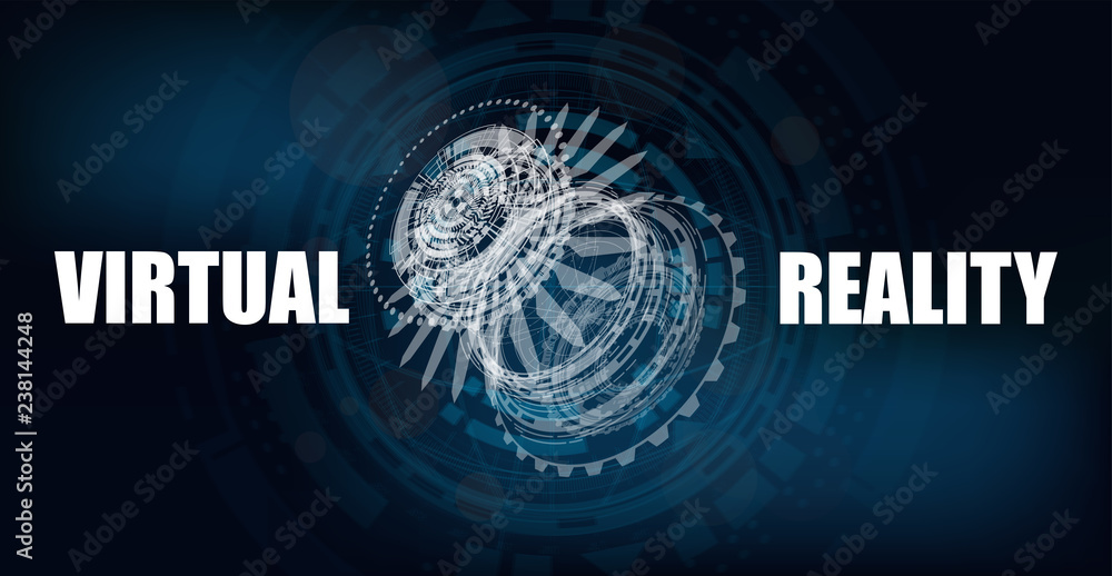 Poster 3d futuristic technology banner. landing page, big data, virtual reality, artificial intelligence, h