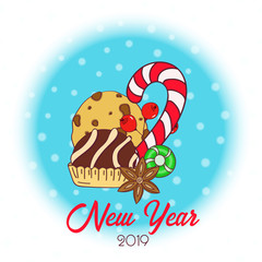 Hand drawn Christmas card. Merry Christmas and New Year typography. Cute holidays greeting card, invitation, poster and templates. Christmas card. Vector illustration.