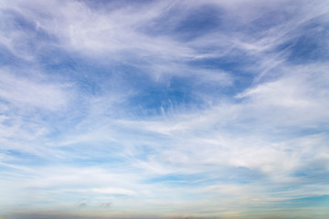 Blue sky and white fluffy tiny clouds background and pattern