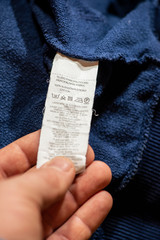 Label inside on cotton shirt