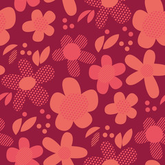 Vintage geometric style floral motif