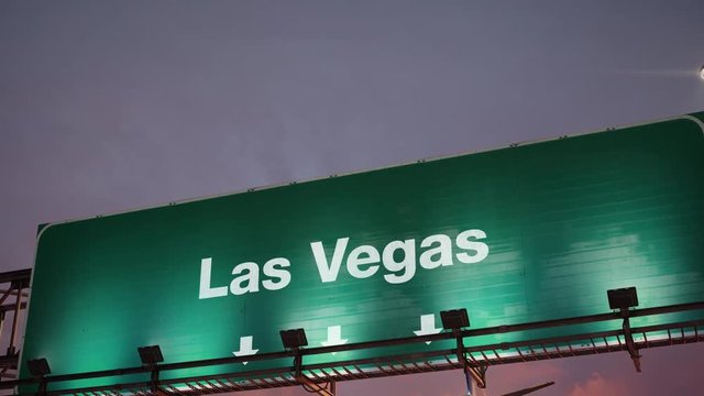 Airplane Landing Las Vegas during a wonderful sunrise