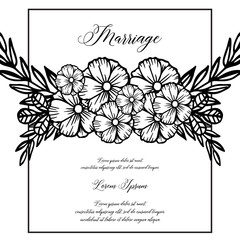 flowers of blossom marriage invitation concept vector illustration