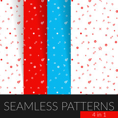 Seamless patterns holiday set. Four in one.