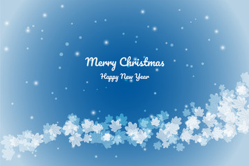 Whtie autumn and snow on blue background, celebrate christmas, example text