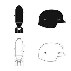 Vector design of weapon and gun logo. Collection of weapon and army stock vector illustration.