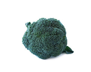 Broccoli on white background. Broccoli with copy space for text. Broccoli isolated on a white...