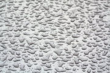 Water drops on car surface.