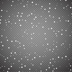 Winter pattern with snowflakes on transparent backdrop for seasonal, Christmas and New Year design.