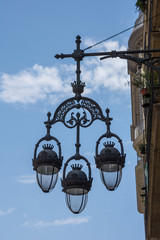 Fototapeta na wymiar Spain. Barcelona Gothic Quarter. Street light
