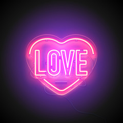 neon signboard heart love
