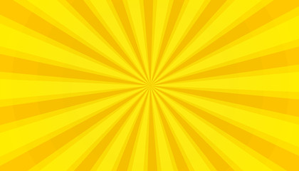 Yellow Sunburst Background - Vector Illustration