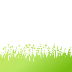 Vector green grass: natural, organic, bio, eco label and shape on white background