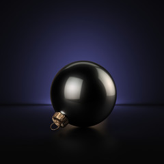 3D Rendering Black Christmas Ball