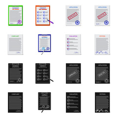 Vector illustration of form and document logo. Set of form and mark vector icon for stock.