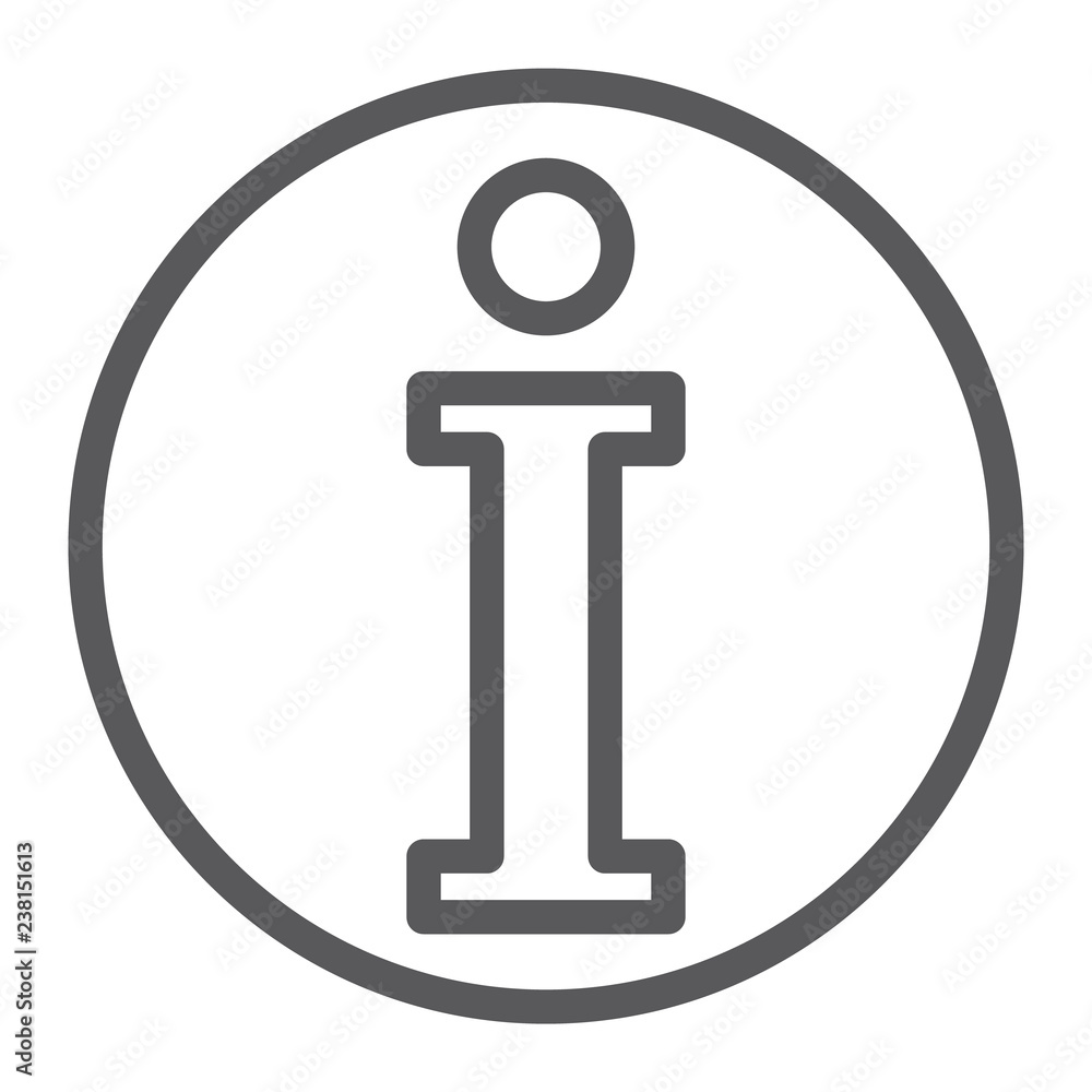 Poster info line icon, help and inform, information sign, vector graphics, a linear pattern on a white back
