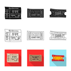 Isolated object of ticket and admission sign. Collection of ticket and event stock symbol for web.