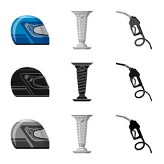 Vector design of car and rally sign. Collection of car and race stock symbol for web.