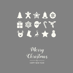 Christmas wishes with decorations. Vector.