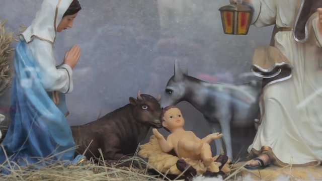 Christmas Nativity Shop,Sculptures Of Josef And Maria In Christmas Crib At the showroom is a Christmas store