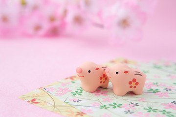 イノシシの年賀素材