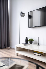 Great interior in modern style with white walls