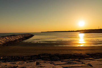 屏風ヶ浦の夕日　日本の風景