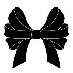 Black bow. Flat icon