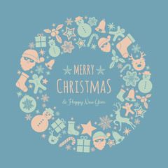 Christmas decoration with wishes. Vector.