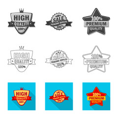Isolated object of emblem and badge icon. Set of emblem and sticker stock symbol for web.