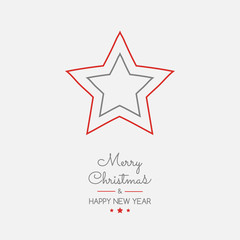 Obraz premium Design of Christmas star with wishes and ornaments. Vector.