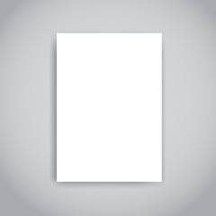 Blank paper brochure or flyer design template with soft shadows