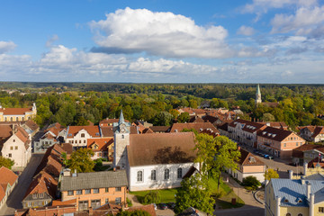 Fototapeta na wymiar Kuldiga city arerial view, Latvia.