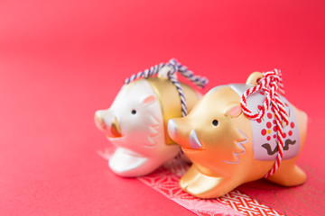 イノシシの年賀素材