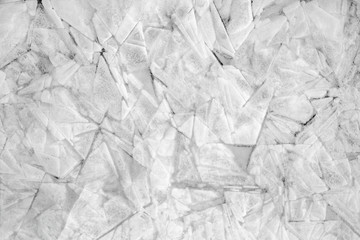 Solid background of pieces of ice and snow crystals