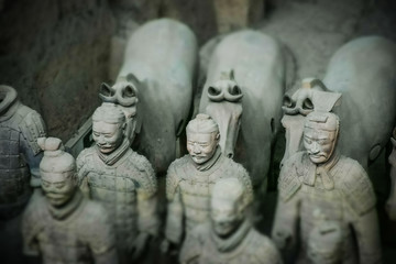 XI'AN, CHINA, DECEMBER 25 2017: The terracotta warriors army of the emperor Qin Shi Huang