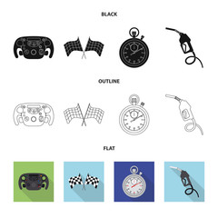 Isolated object of car and rally icon. Set of car and race stock symbol for web.