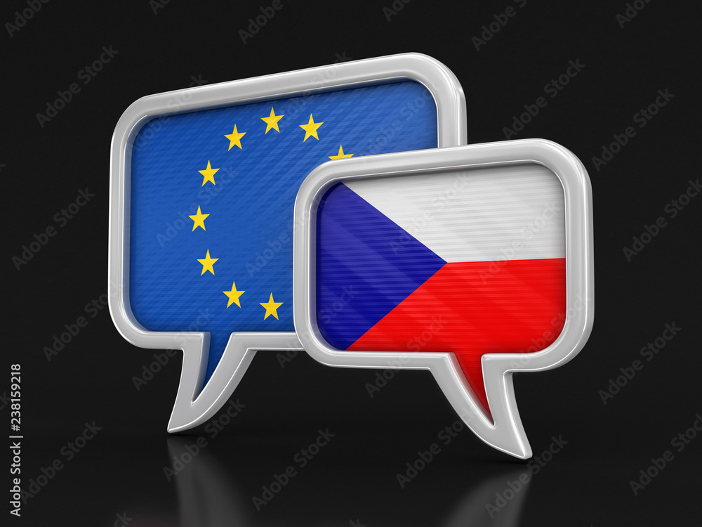 Poster speech bubbles with flags. image with clipping path