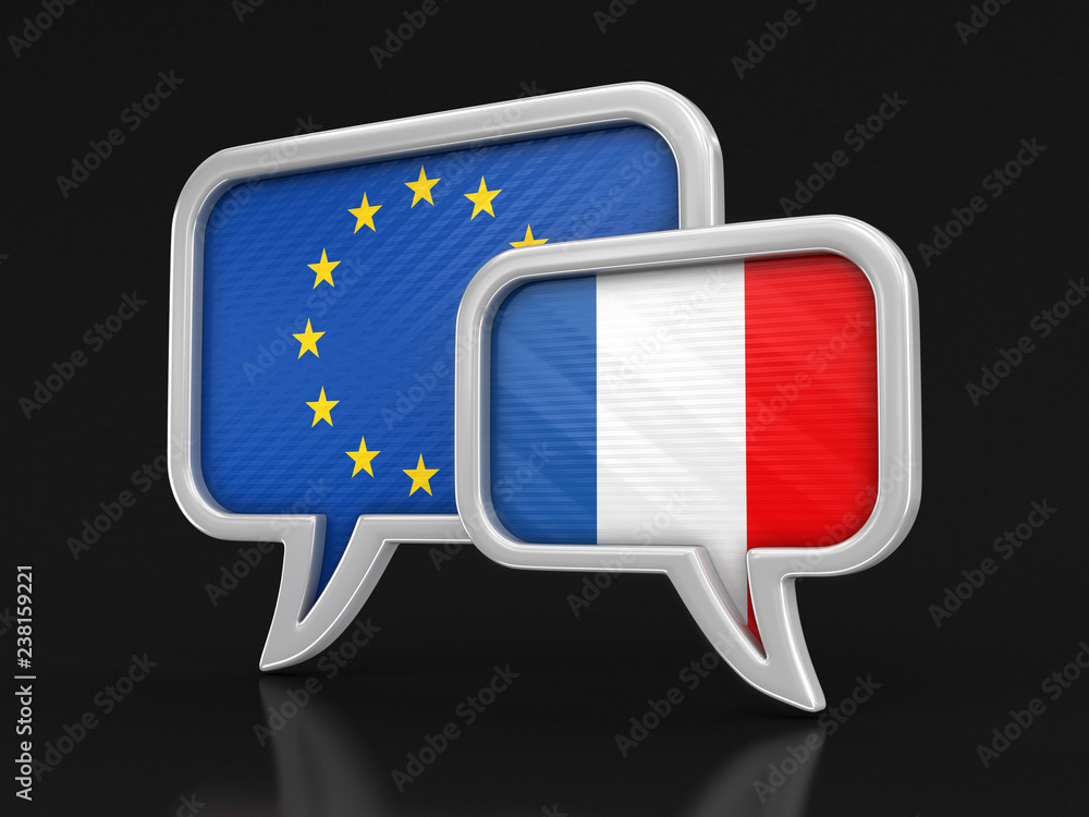 Poster speech bubbles with flags. image with clipping path