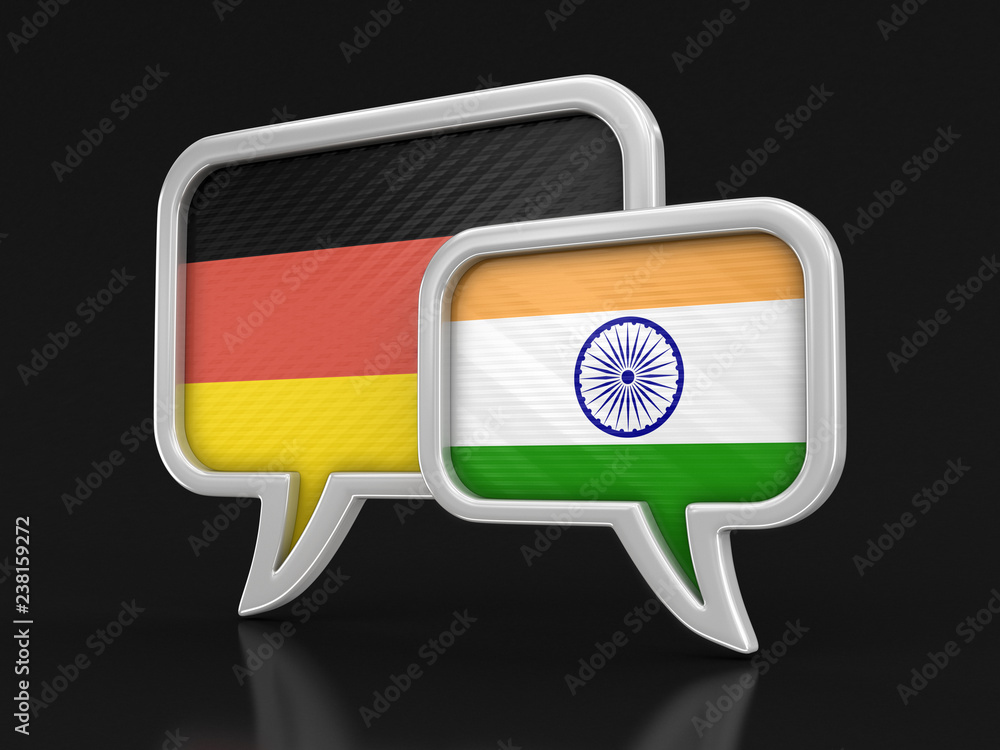Poster speech bubbles with flags. image with clipping path