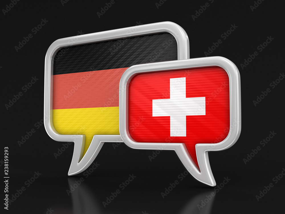 Poster speech bubbles with flags. image with clipping path