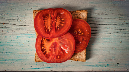 sandwich with tomato, Healthy breakfast, super food