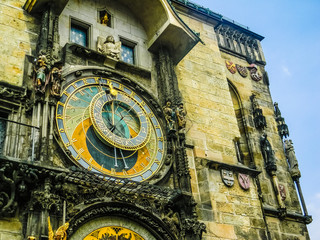 The famous astronomical clock of Prague, Czech Republic