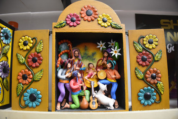 Plakat A traditional 'Retablo', a typical Peruvian handicraft from the Ayacucho region of Peru