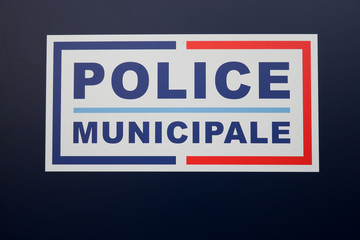 police municipale means in french Municipal police sign  of local police of town and city in France