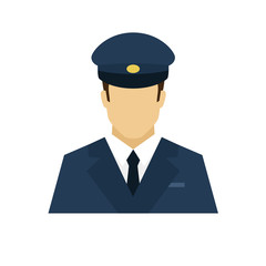Driver avatar icon. Profession logo. Male character. A man in professional clothes. People specialists. Flat simple vector illustration.