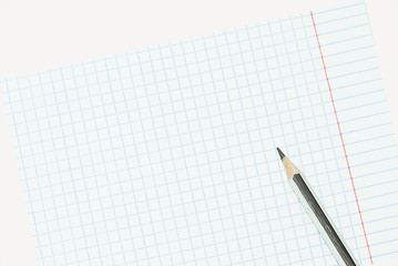 exercise book for taking notes with a pencil