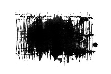 Texture stain from paint roller on white background. Concept for print.