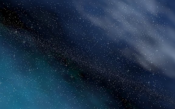 Colorful and beautiful space background. Outer space. Starry outer space texture. Templates, blue background. 3D illustration © Plastic man